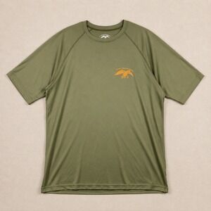Duck Commander Camo Green Performance Shirt Mens L Short Sleeve Polyester Tee